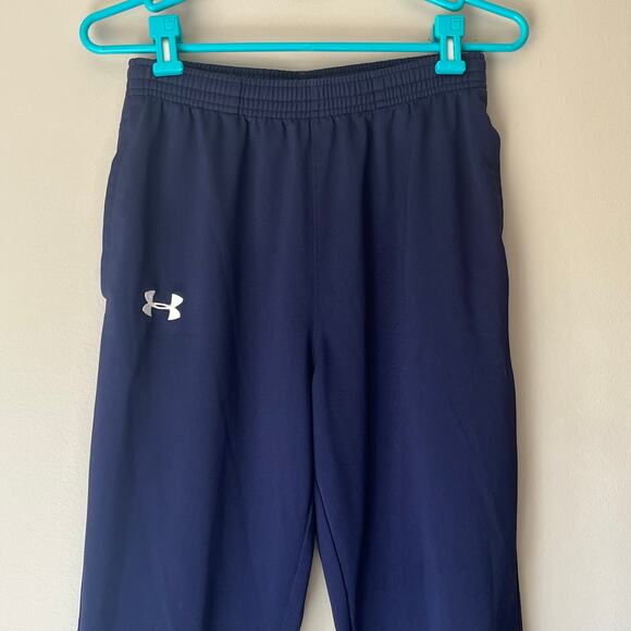 Under Armour Navy Blue Joggers with Zippers on Ankle Size Small - Picture 4 of 13